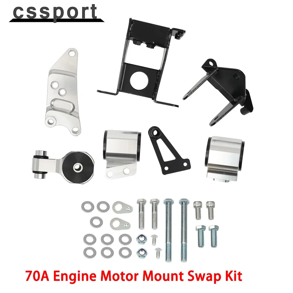 RASTP Aluminum Engine Motor Mount – 2006-2011 Honda Civic Si CSX – K20 K24 Swap – Polished – 60 Day Warranty